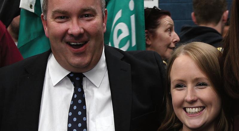 In happier times: Trevor Ó Clochartaigh and Mairead Farrell after Farrell's election to Galway City Council in 2014.