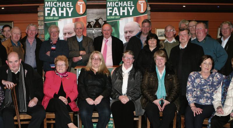 A section of the large crowd of supporters that turned out for Cllr.Michael Fahys' Launch Campaign in O'Grady's Bar and Restaurant, The Square, Gort. Photo: David O’Reilly.