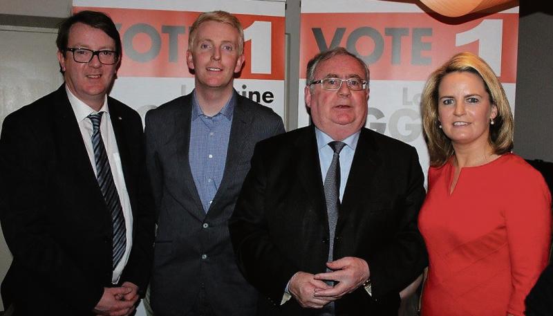 Senator Lorraine Higgins pictured with Cllr Niall McNeilis, Derek Nolan TD and Pat Rabbitte TD, at the launch of her 2016 General Election campaign on Saturday last in the New Park Hotel, Athenry.