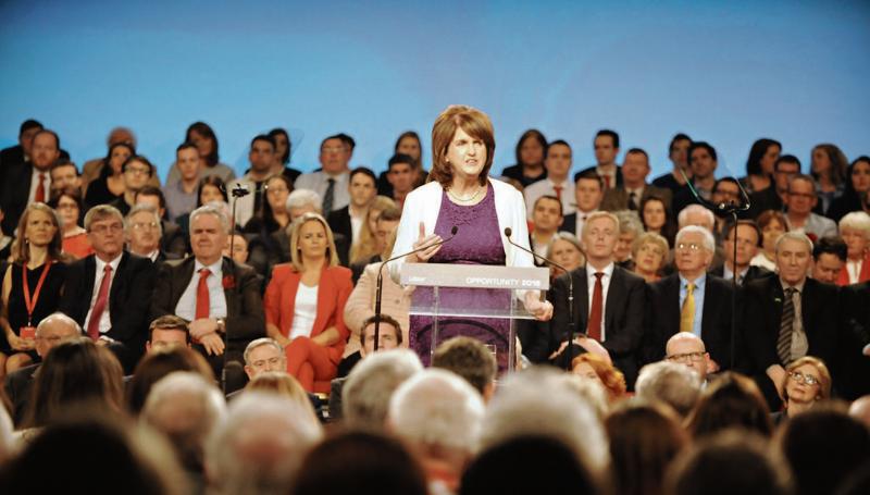 Labour leader Joan Burton addresses her party conference in Mullingar.