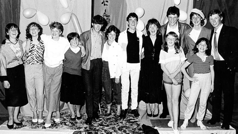 Former members of the Bearna/Na Forbacha Youth Club will be recalling the golden days of the 70s and 80s with a disco in the Twelve Hotel on March 26. This jubilant scene was captured by our photographer after the club’s fashion show in April 1983. (Back) Linda Gannon, Audrey Codyre, Orna Geraghty, Caroline Gannon, Joseph Clarke, Deirbhile Doyle, Brian Monaghan, Claire Heery, Ultan Brennan, Pauline Maye and Liam Noone. (Front) Valerie Codyre and Louise Geraghty.