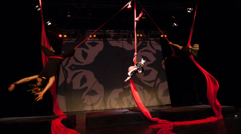 Members of Galway Community Circus in full flight.