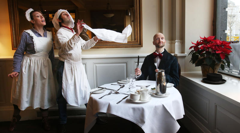 Zita Monahan, Jonathan Gunning and Miquel Barcelo in Maloney's Dream. PHOTO LEON FARRELL/PHOTOCALL IRELAND.