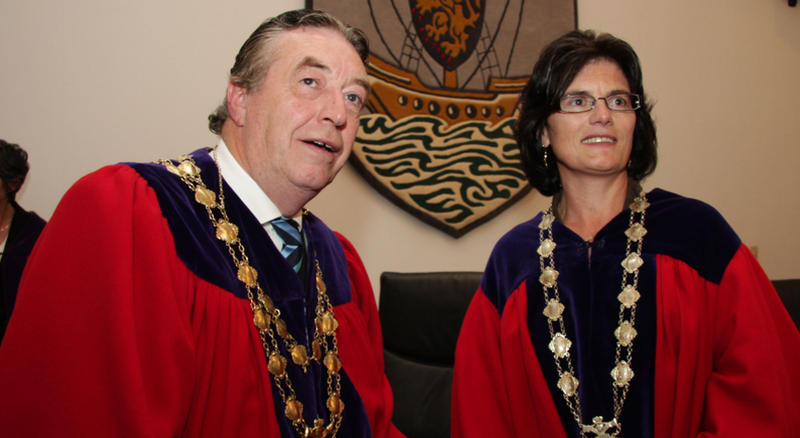 In happier times ... Councillors Padraig Conneely and Collette Connolly.