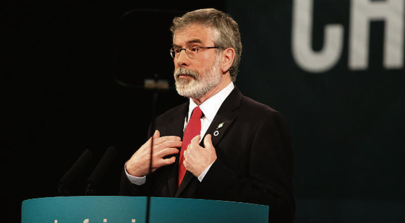 Gerry Adams....subdued conference.