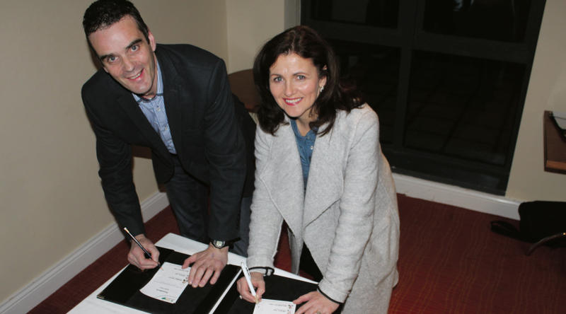 Joe Healy and his wife Margaret vote in the IFA presidential election at Athenry last week.