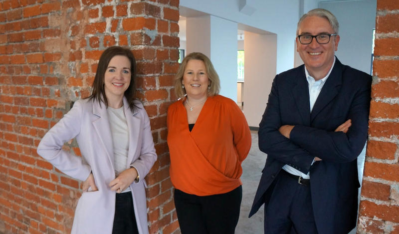 Niamh Costello, General Manager GTC and Director GCID, with new Innovation Community Manager at the PorterShed Mary Rodgers and Maurice O'Gorman, Chairman of GCID.
