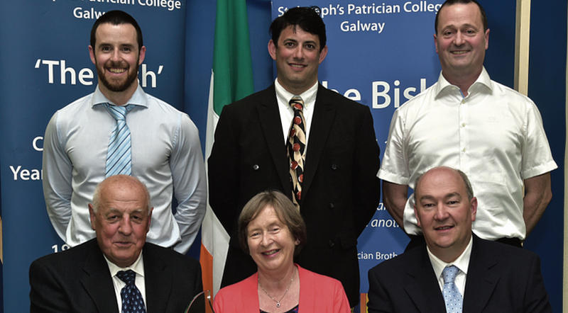 Pictured at the St Joseph’s College (Bish) annual Sports Awards were (front – from left) Lifetime Achievement Awardee Serge Bruzzi with his wife Anne and Tom O’Malley, with (back) Ross Conboy, Bernard DeSouza and Brendan Doheny.
