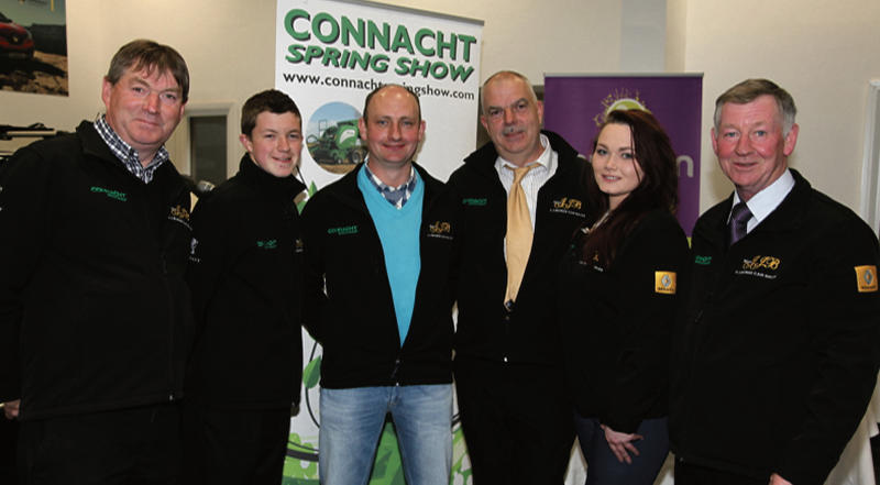 At the launch of The Connacht Spring Show were, (l to r): Michael McDonagh, Kieran McDonagh(Sheep shearing commentator); Liam Dolan (Dolan Farm Supplies, Sheep Show Sponsor); Peter McDonagh (Organiser); Niamh Seoighe (Trade Show Organiser); John Farrell (Sheep Show Organiser).