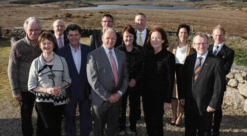 Charlie Troy and Dearbhaill Staundún (left) from Cnoc Suain hosting members of the board of Tourism Ireland at their Spiddal retreat centre last week, pictured with (from left) Galway City Council CEO Brendan McGrath; Chris Kelly of Trad on the Prom; Galway County Council CEO Kevin Kelly; Brian Ambrose, Chairman of Tourism Ireland; Kathleen McDonagh, Go West; Patrick O’Flaherty, Ballynahinch Castle Hotel; Joan O’Shaughnessy, Vice Chairman of Tourism Ireland; Zôe Fitzgerald, Renvyle House Hotel; Niall Gibbons, CEO of Tourism Ireland; and Fergus O’Halloran, The Twelve Hotel.