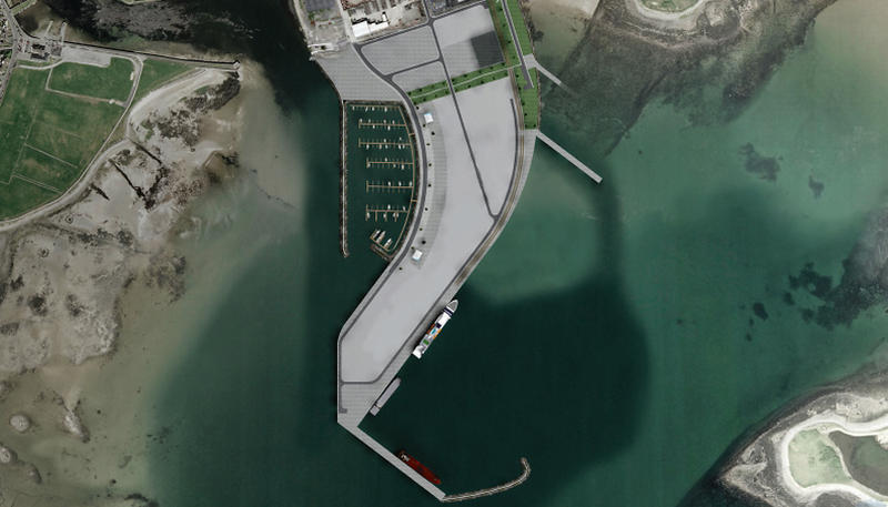 An aerial view of the proposed Galway Port development.