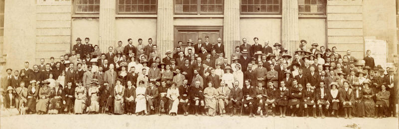 The photo of the 1913 Galway Oireachtas, which was attended by three future presidents of Ireland, Douglas Hyde, Seán T O’Kelly and Eamon de Valera as well as by Proclamation signatories Pádraig Pearse, Seán Mac Diarmada and Éamonn Ceannt, and other noted figures such as Cathal Brugha and Countess Markievicz.