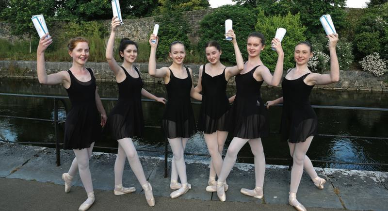 Galway students of the Regina Rogers School of Ballet who received their A.R.B.T.A (Association of Russian Ballet Teachers) certificates this week. They are the first ballet school in Ireland to take the Russian Ballet examinations. From left: Emer Ward, Lilymay Healy, Liadh Robertson, Clara Tobin, Ruth Scarry and Emer Lenihan. They other members who received certificates were Finula Gillen, Ruth Cunningham and Aine Keaveney. Photo: Joe O'Shaughnessy.