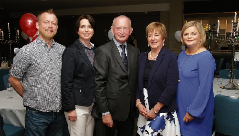 Bus Eireann Services Manager Galway Steve Duane from Blaine Athenry, pictured with his family at his retirement function recently following 45 years’ service with Bus Eireann. (left to right) Stephen, Fiona, Steve, his wife Maura and Stephanie.