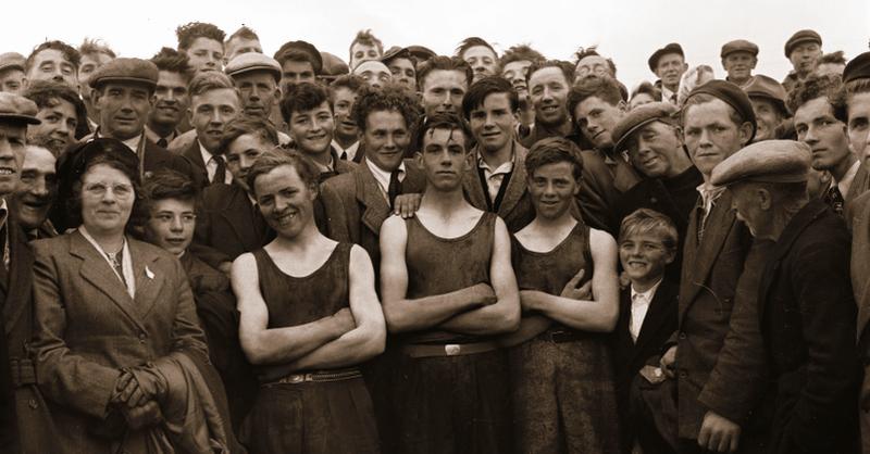 Raymond McDonagh and brothers Bartley and Padraig Flaherty from Inishmakenna, An Cheathru Rua, were the winning crew of the currach races at An Tostal when it was held in Salthill in 1955 and 1959. Padraig (left), Raymond (centre) and Bartley are pictured after winning the event on May 22, 1955.