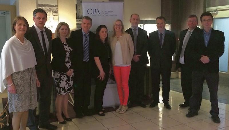 Certified Public Accountants pictured at a seminar of the Western Branch in the Harbour Hotel, Galway. From left: Margaret Fahey, Tim Holian, Patricia Flaherty, Sean B.O’ Reilly, Angela Rushe, Mary Conroy, Ken O Connor, Micheal F. Dolan, Laurence May, (KPMG, Guest Speaker) and Ronan Keane.