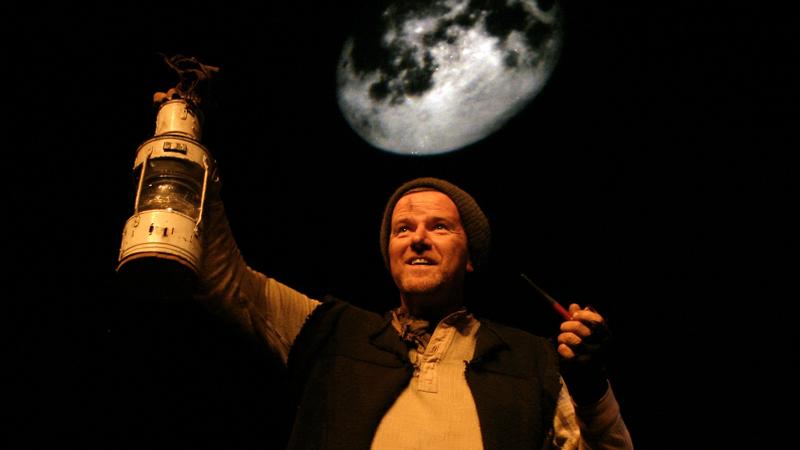 Aidan Dooley on stage in his role as Tom Crean in Travels with Tom Crean; Antarctic Explorer. The show has been seen by more than 250,000 people all over the world.