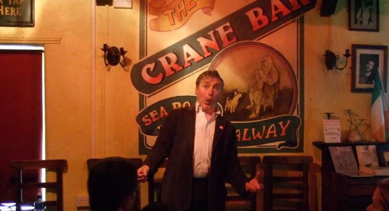 Rab Fulton scaring his audience at the Crane Bar.