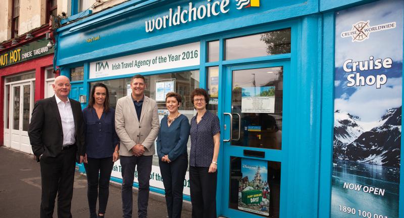 Galway Harbour Master Brian Sheridan, with Caroline O’Toole of Cruiseworldwide; Ben Bouldin, Sales Director of UK and Ireland for Royal Caribbean; Fiona Flaherty of Cruiseworldwide, and Maura Fahy, Managing Director of Fahy Travel Worldchoice Galway.