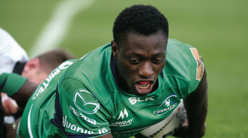 Niyi Adeolokun scored Connacht's try against the Scarlets. Photo: Joe O'Shaughnessy.