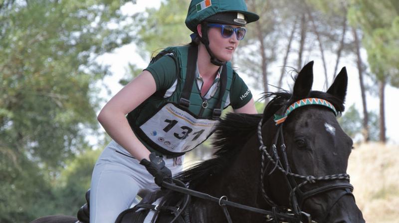 Kirsten McCormack and Batman at the Young Rider World Championships in Spain.