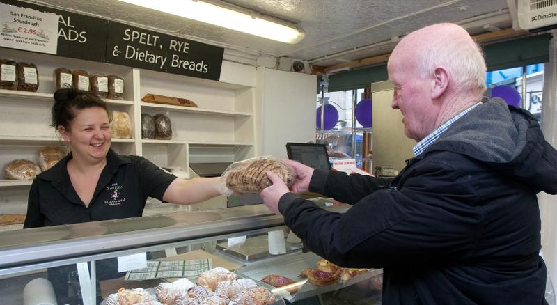 Selling bread at Griffin's Bakery in Galway where a wide range of different sorts is produced every day. Photo: Iain McDonald.