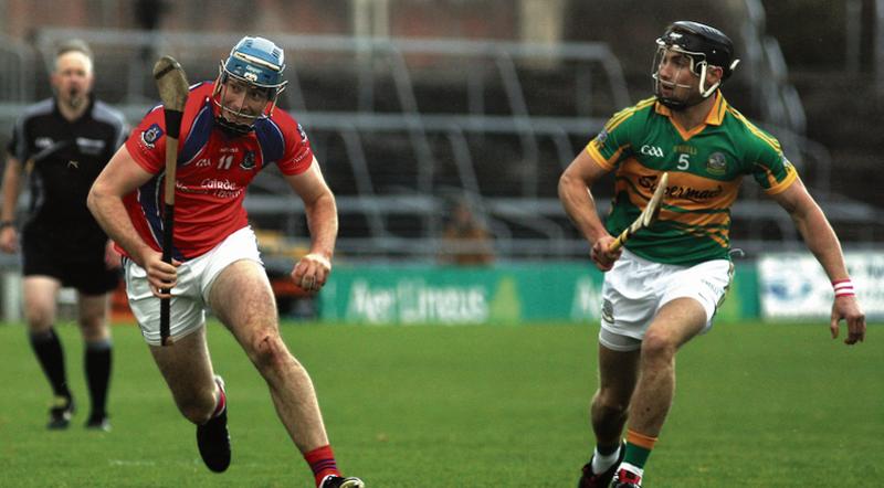 St. Thomas' Conor Cooney breaking away from Gort’s Pakie Lally during the County Senior Hurling Championship Final at Pearse Stadium on Sunday. Photos: Enda Noone.