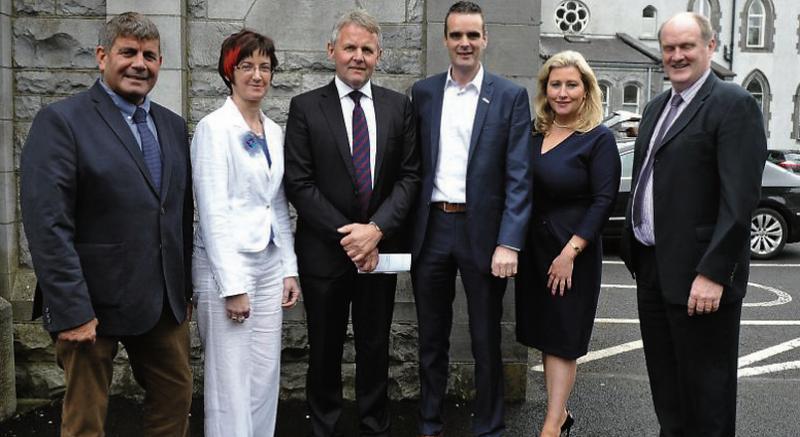 Taking part earlier this year in the ecumenical service at Abbeyleix, Laois, to remember those who have died in farm accidents as part of the Embrace FARM initiative were: Minister of State, Andrew Doyle; Maura Canning, National IFA Farm Family Committee Chairperson; Barclay Bell, President of the Ulster Farmers’ Union; IFA President, Joe Healy; Vanessa Woods, AgriAware and Peter Gohery, Galway IFA, facilitator at the Farm Embrace meeting to be held later this month in Tuam.