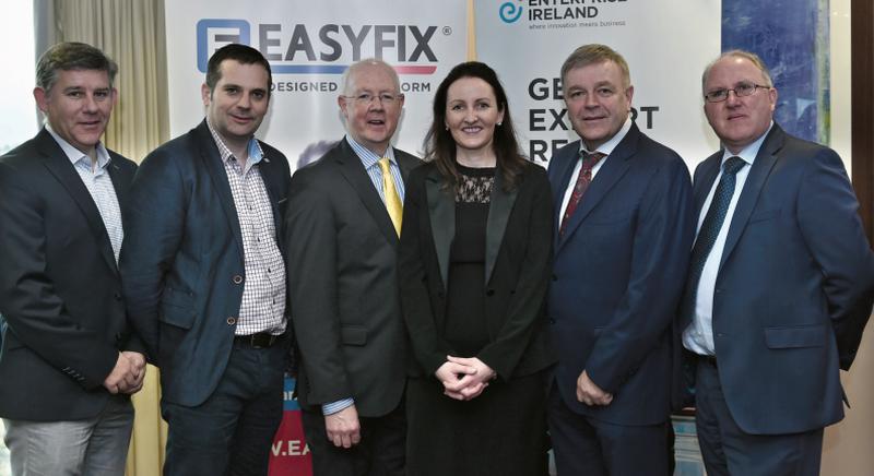 Enterprise Ireland West Region Director Barry Egan (third left) with Easyfix managers (from left) Alan Croghan, Ronan Boyle, Niamh Killeen and MD Michael Earls, with Conor Fahy of Enterprise Ireland at the recent Export Awareness Event in Ballinasloe.