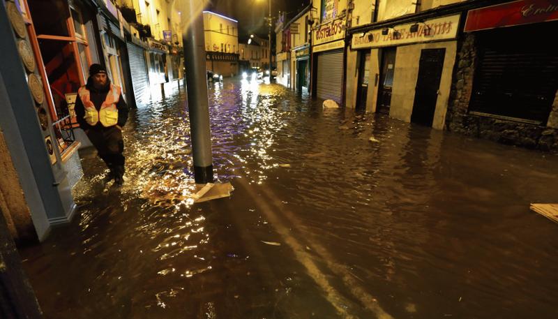 Flooding in Lower Dominick Street during high tide in 2014.