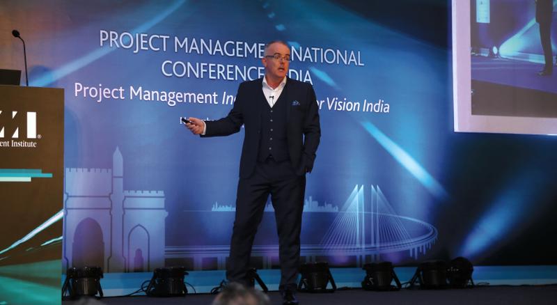 Kevin Kelly speaking at the Project Management National Conference in Mumbai, India, a three day professional development event, earlier this year.