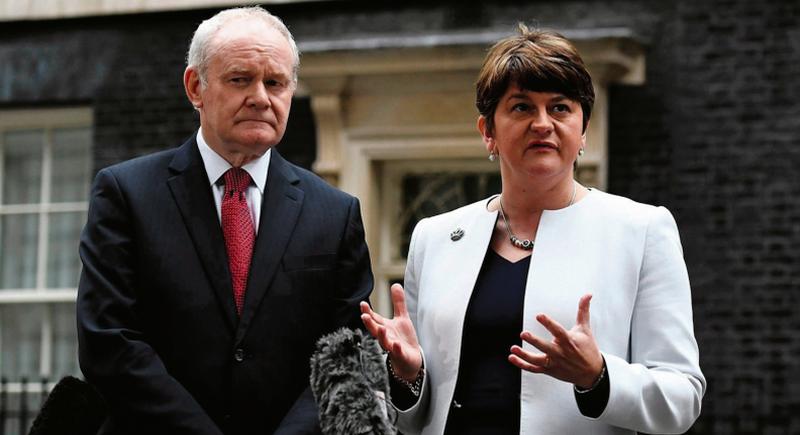 Parting of the ways...Martin McGuinness and Arlene Foster.