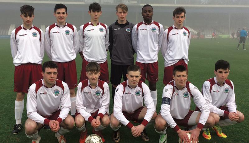 The Galway Youth side which won 3-1 against the Combined Counties on Sunday. Back row, left to right: Niall Rooney, Dean Cullinane, Aaron Leggett, Troy Slattery, Francely Lomboto, James Cahalan. Front row: Paul Boyle, Conor Devlin, Mathew Barrett, Cian O'Toole (C), Graham Fallon.