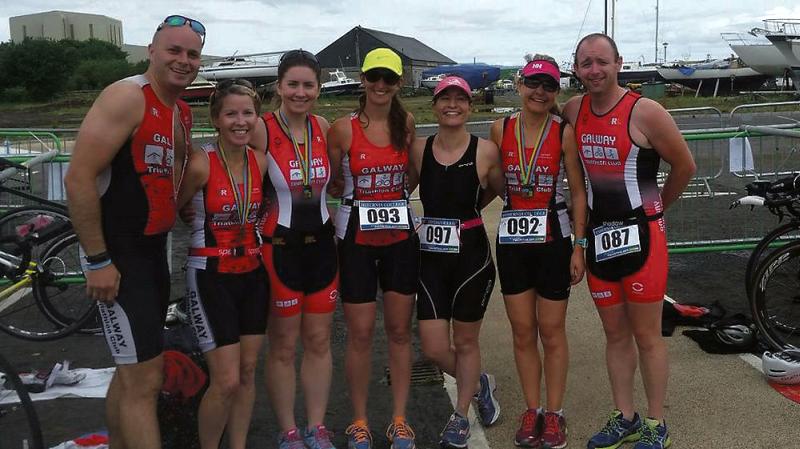 Galway Triathlon Club's Beginners Officer Valerie O'Gorman (centre) pictured with GTC club-mates in Westport last year. Left to right: David O'Donnell, Bridget Jacobsen, Lorraine Stenson, Valerie O'Gorman, Lornie O'Dwyer, Claire O'Shea and Tommy Monaghan.