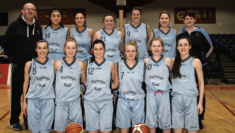 The Maree BC team which won the Hula Hoops National Intermediate Women’s Cup in the National basketball Arena in Tallaght on Saturday. Back row, from left: Back Row: Joe Shields (coach), Niamh O'Toole, Colleen McInerney, Nicola O'Connell, Michelle Fahy, Riona Burke and Deirdre Kelly (manager). Front: Gail Hanniffy, Carol McCarthy, Roselia Vazquis, Fionnuala Callanan, Saoirse Kelly, and Dayna Finn. Photos: Tommy Dickson/Inpho.