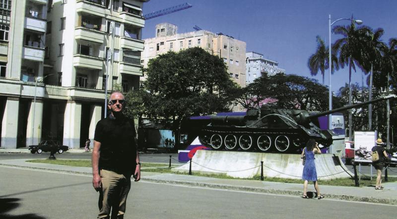 Cllr Billy Cameron pictured outside the Museum of the Revolution in the Old Havana section of Habana, Cuba, before he got the Che Guevara tattoo.