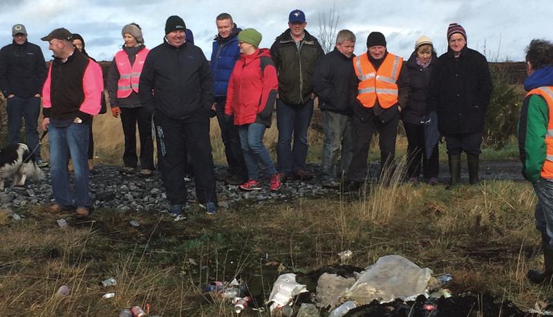 A blight on the countryside: Locals from Abbeyknockmoy went for a bog walk last Sunday to see the scale of the illegal dumping taking place at Abbey Bog. During the winter months, fly-tippers have scarred the landscape with sizeable offloads of litter.