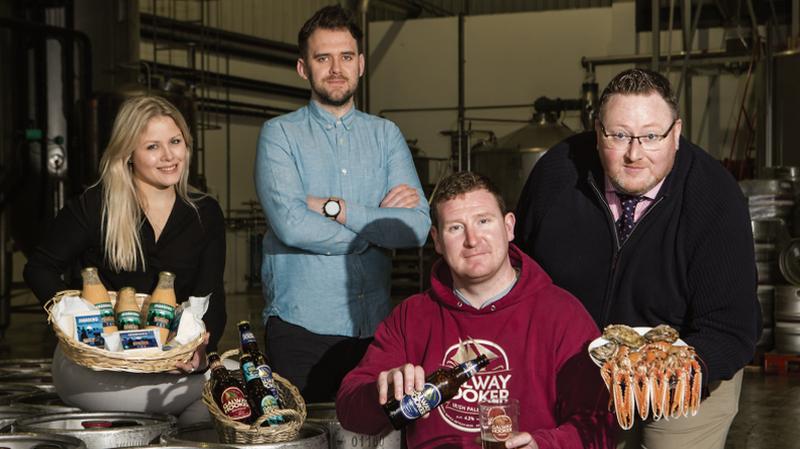 Dayana Maltese, Sabanero Artisan Cheese; Ricky Conneely, Local Enterprise Office Galway; Nicky Wilmott, Galway Hooker Brewery and Máirtín Walsh of BIM, pictured at the Galway Hooker Brewery, Oranmore, at the launch of the Local Producer Trade Event takes place next Monday.