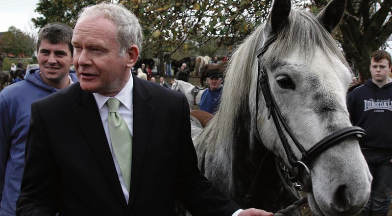 Martin McGuinness at Ballinasloe Horse Fair during the 2011 Presidential election campaign. Photo: Gerry Stronge.