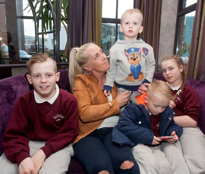 Roseanne Cleary with four of her five children. Photo: Iain McDonald.