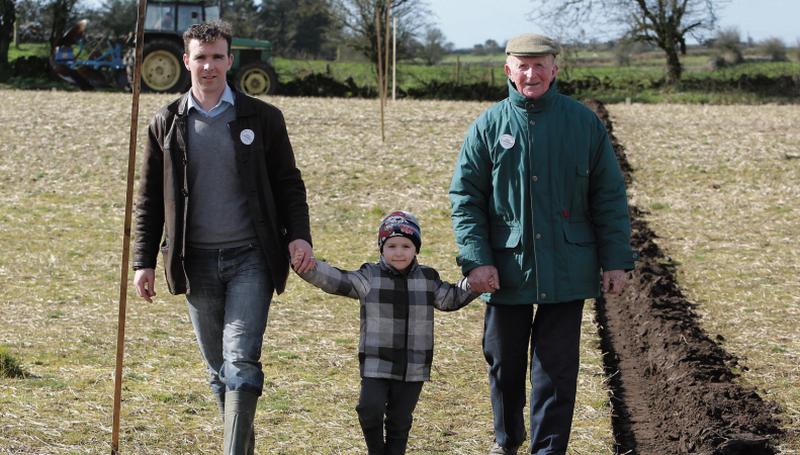 Damian, T.J. and Thomas Hynes at the Galway County Ploughing Championships held in Monivea last Sunday. .