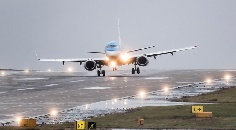 A spectacular shot of a plane landing at Leeds-Bradford Airport during Storm Doris last week.