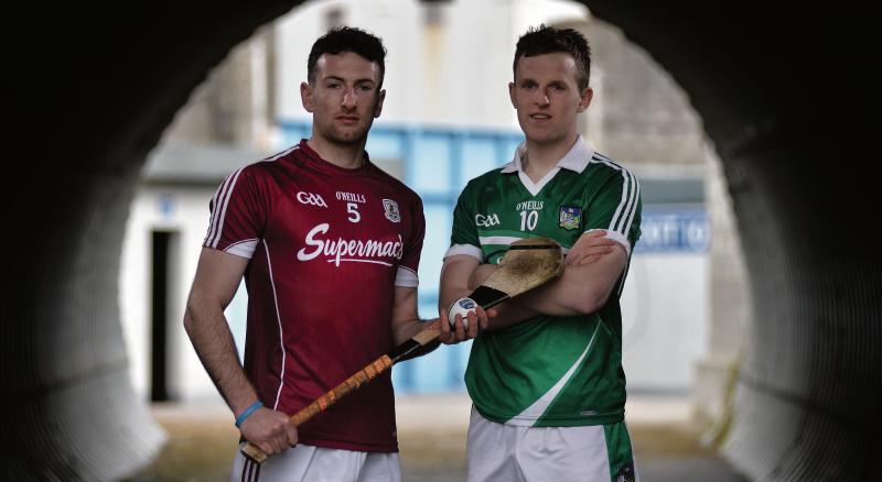 Gearing up for Sunday's National Hurling League semi-final are Galway's Pádraic Mannion and David Dempsey of Limerick.