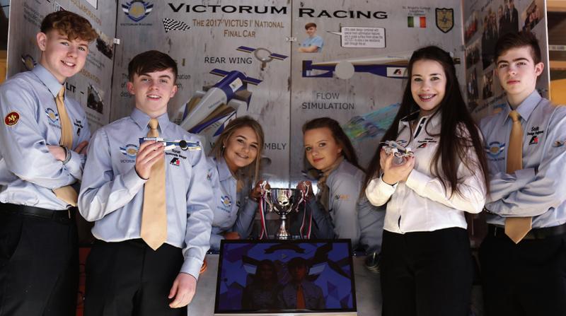 St. Brigid's College students, Loughrea, who will be competing at the 'F1 in Schools' World Finals in Kuala Lumpur later this year. Left to right: Sean Brien, Ronan Mitchell, Ruth Conway, Sinéad Kennedy, Alannah Curley and Seán Fahey.