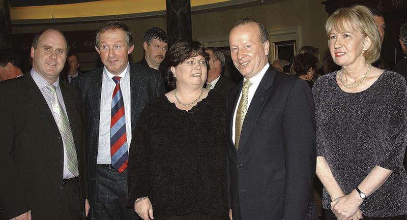 Pictured back in 2002 at a thank you night to Bobby Molloy for 37 of service as both a local and national representative in the Galway Bay Hotel Salthill, were, from left: Noel Grealish; Tom Parlon, Mary Harney, her husband Brian Geoghegan, and Terry O'Flaherty.