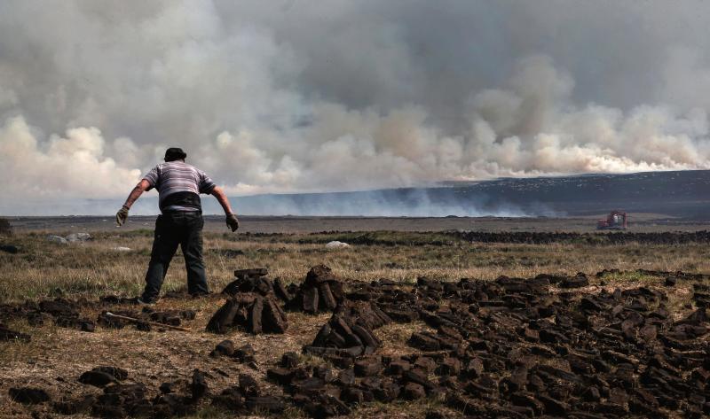 A far cry from the wet April predicted by Ken Ring as a parched Connemara earth burns at Clloosh Valley after the April drought. PHOTO: JOE O'SHAUGHNESSY.