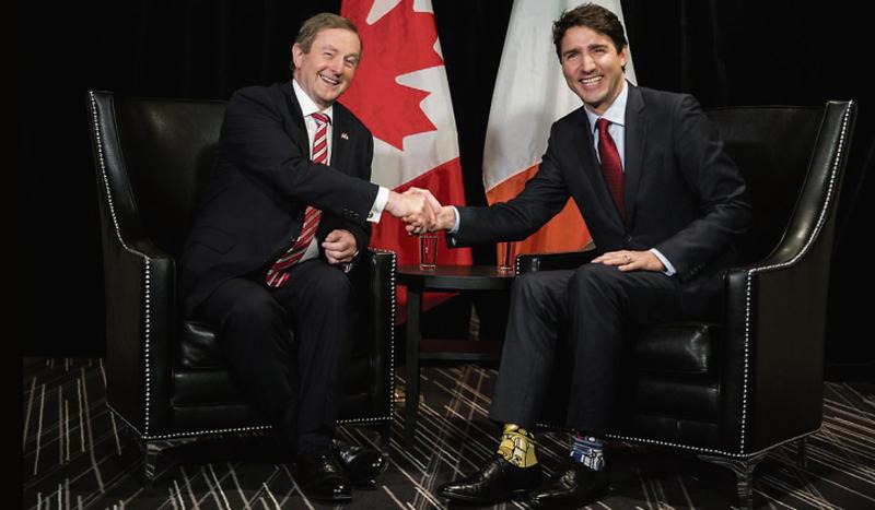 Taoiseach meets Trudeau...Enda Kenny greets the Canadian Prime Minister last week.