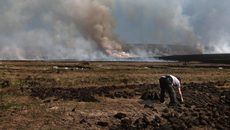 Smoke rises from the forest and gorse fire near Seánapheistín. Photo: Joe O'Shaughnessy