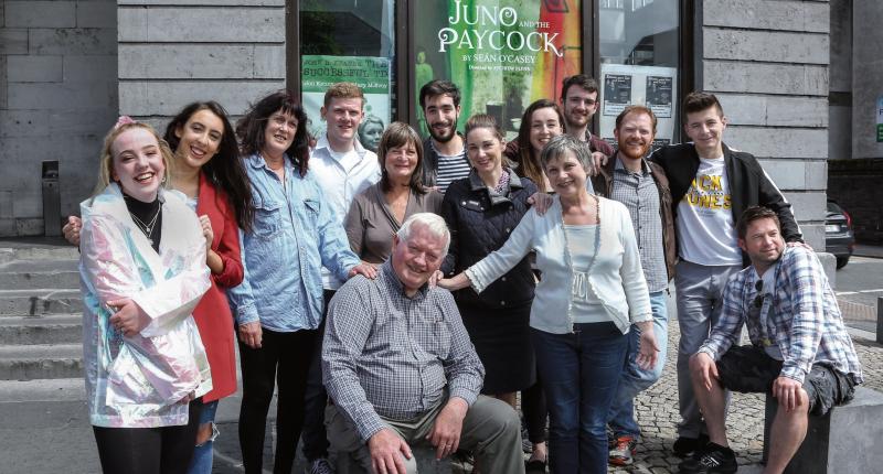 Some of the cast during a break from rehearsals for Juno and the Paycock at the Town Hall Theatre. PHOTO: JOE O'SHAUGHNESSY.