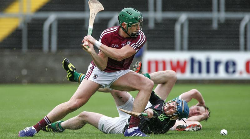 Niall Burke scoring Galway's first goal past Offaly goalkeeper James Dempsey in the National Hurling League tie between the sides in Tullamore back in February.